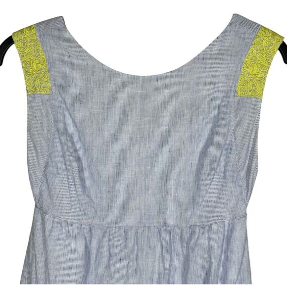 J. Crew Siesta Linen Striped Sheath Dress Women's 4 Embroidered Preppy Old Money - Picture 3 of 11